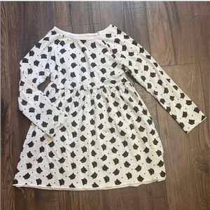 Copper Key White and Black Cat Print Dress
